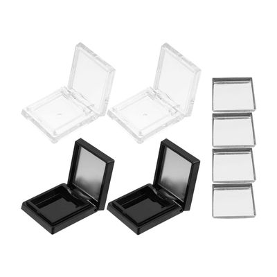 FRCOLOR Liquid Blush 4pcs empty eyeshadow palettes empty lipstick paints container eyeshadow organizer trays grid diy eye shadow case with 2pcs iron plate (blackwhite)