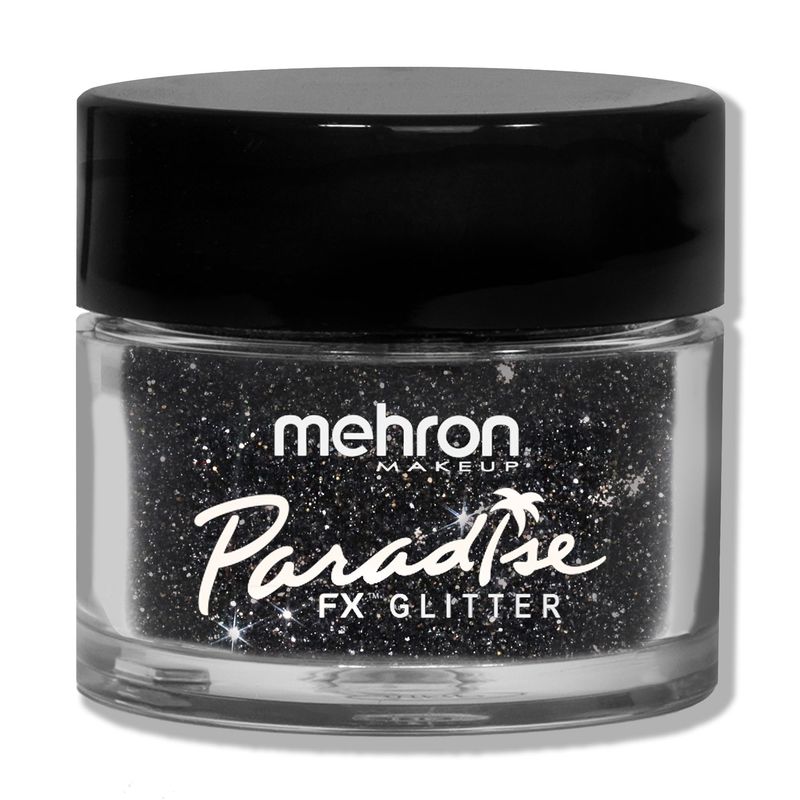 Mehron Makeup Paradise Glitter FX | Professional Cosmetic Glitter for Makeup &amp; Art | Vibrant &amp; Shimmering Loose Glitter .25 oz (7 g) (Black)