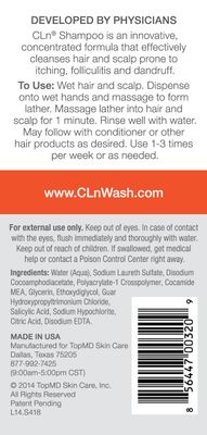CLn Shampoo - Clarifying Formula with Salicylic Acid, For Normal to Oily Scalp Prone to Folliculitis, Dandruff, Itchy & Flaky Scalp, Fragrance-Free & Paraben-Free, 8 fl. oz.