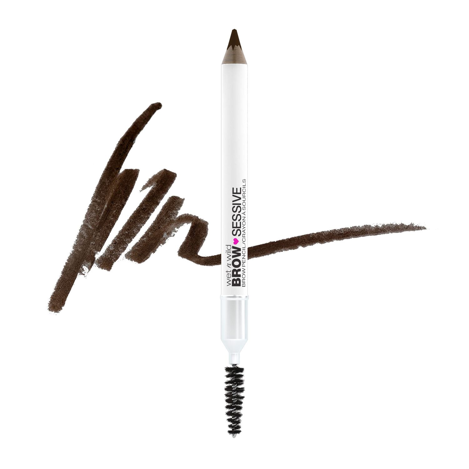 wet n wild Brow-Sessive Brow Pencil, Ultra-Precise Dual Ended Spoolie Brush for Perfect Buildable Blendable Shaping, Natural Lasting Shades for Every Brow, Cruelty-Free &amp; Vegan - Dark Brown(Packaged)