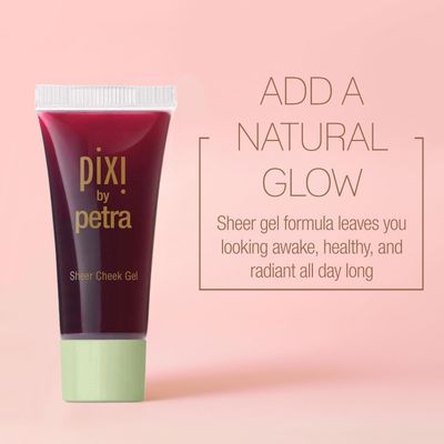 Pixi Sheer Cheek Gel - Flushed | Gel Blush For A Sheer Flush Of Colour | Oil-Free &amp; Fragrance-Free Hydrating Liquid Blush | 0.45 Fl Oz