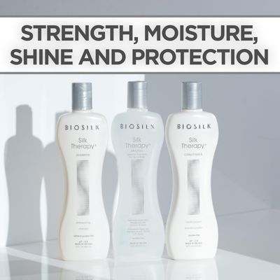 BioSilk 3-Piece Silk Therapy Shampoo, Conditioner & Serum Kit, Haircare For Incredible Shine, Sulfate, Paraben, & Cruelty-Free, 12 Oz (3 Products)