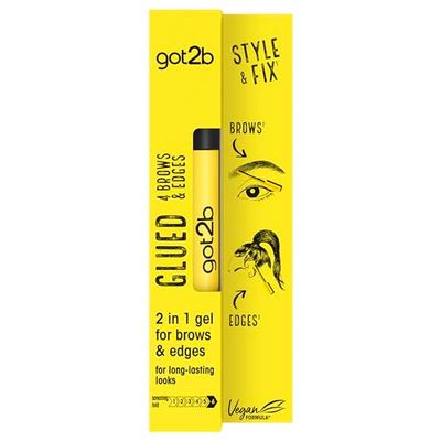 Got2B Glued for Brows &amp; Edges 2 in 1 Wand Eyebrow Gel, 72hr Hold, No White Residue or Stickness, Vegan, Silicone Free, Alcohol Free, 16 ml