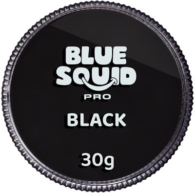 Blue Squid PRO Face Paint - Professional Water Based Single Cake Facepaint &amp; Body Paints - SFX Makeup, Kids Adults Face Painting for Costume, Halloween, Cosplay - Classic Black 30g  1oz
