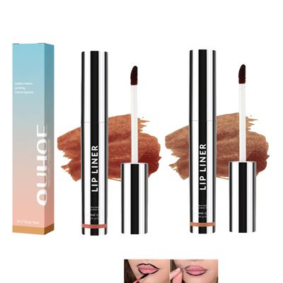 ONMYLOVIN 2PCS Peel Off Lip Liner Lip Stain, Peel Off Lip tint Tattoo, Long lasting Stain,Waterproof Lip Liner Tattoo Matte, Transfer-proof
