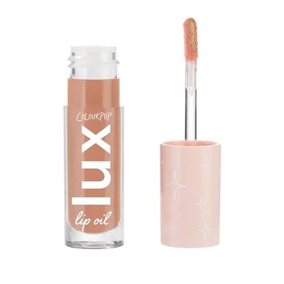 ColourPop Lux Lip Oil - Hydrating, Sheer Tinted Lip Oil Formulated with Antioxidant-Rich Chamomile Extract &amp; Calendula Oil - Non-Greasy, Nourishing Soft-Warm Nude Lip Oil - Skinny Dip (0.16 oz)