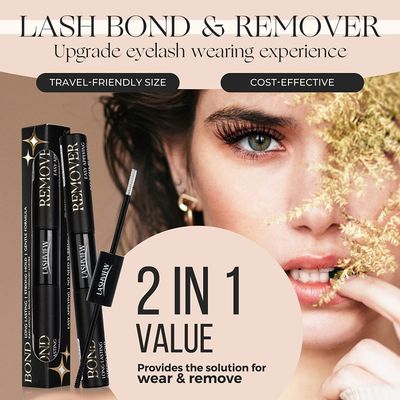 LASHVIEW 2 in 1 Lash Glue &amp; Remover, Waterproof Mascara Adhesive With Strong 48 Hour Hold, Fast Removal With No Residue
