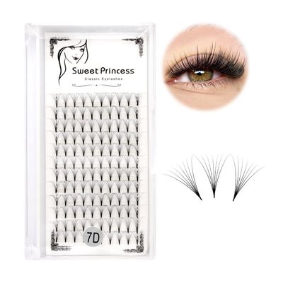120pcs 8-18MM to choose 7D Volume Fans Eye Lashes Extensions Thickness 0.07mm, D Curl, Grafting Nature Long Individual False Eyelashes Makeup Black Soft Fake Eye Lashes Clusters (13MM)