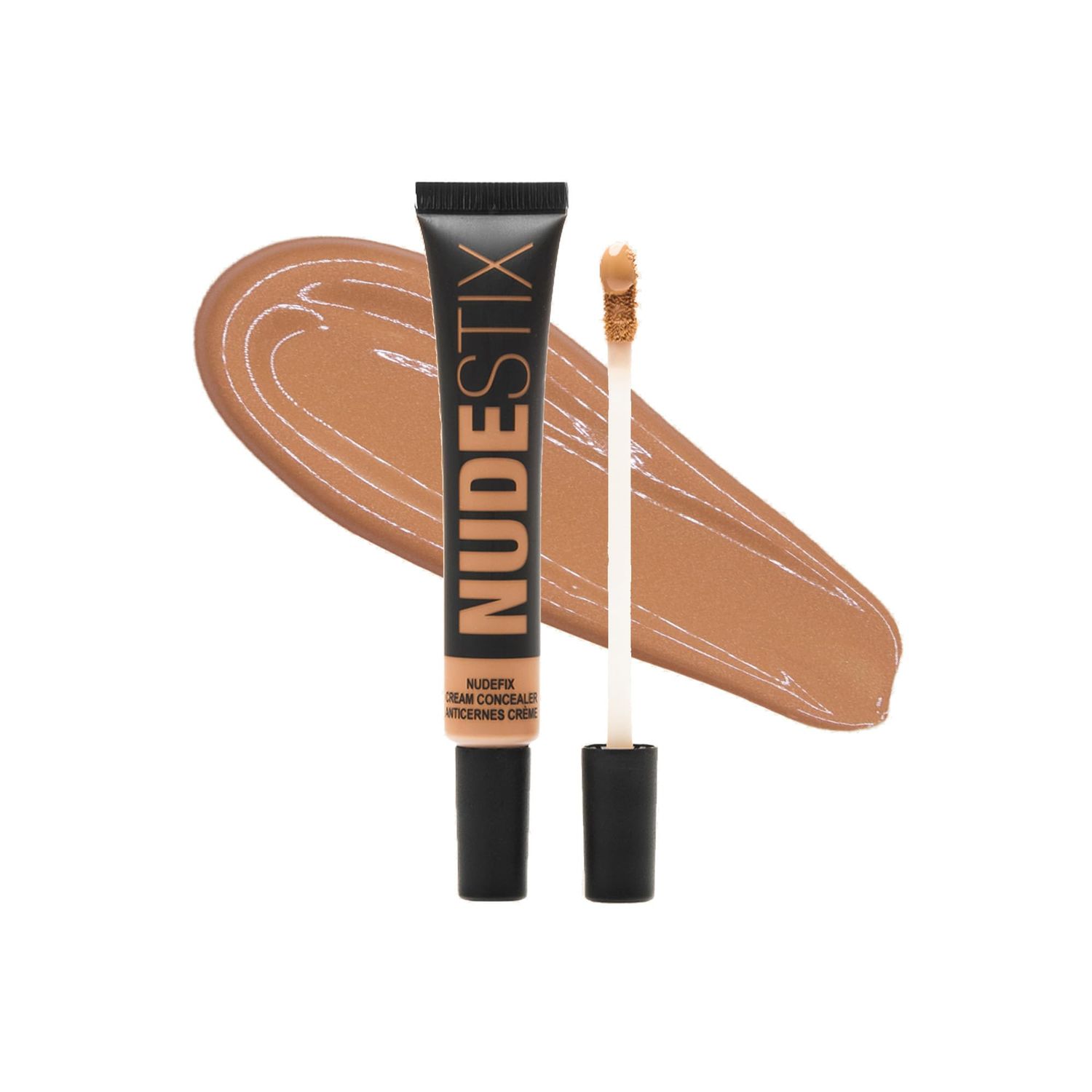 Nudestix NudeFix Cream Concealer, Lightweight Liquid, Natural Finish Makeup, Hydrating, Brightening, Under Eye Dark Circle Corrector, Reduces Redness and Blemishes, Shade Nude 8, 0.34 fl oz (10 ml)