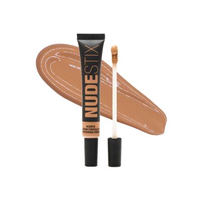 Nudestix NudeFix Cream Concealer, Lightweight Liquid, Natural Finish Makeup, Hydrating, Brightening, Under Eye Dark Circle Corrector, Reduces Redness and Blemishes, Shade Nude 8, 0.34 fl oz (10 ml)