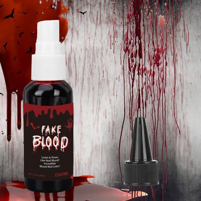 Halloween Fake Blood Spray, Blood Splatter Fake Blood Washable Eye Blood Drops Body Paint,Fake Blood for Clothes and Zombie Monster Vampire Clown Costume Cosplay Makeup