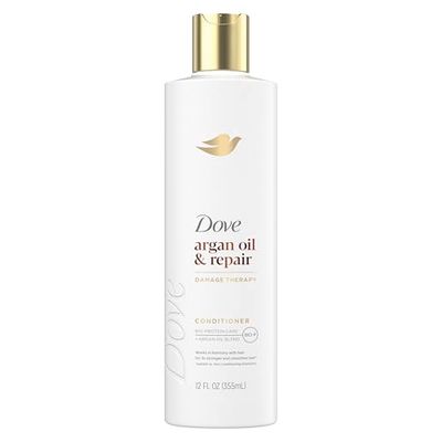 Dove Conditioner Argan Oil &amp; Repair for Fine Hair with Bio-Protein Care Technology and Argan Oil Blend 12 Fl Oz