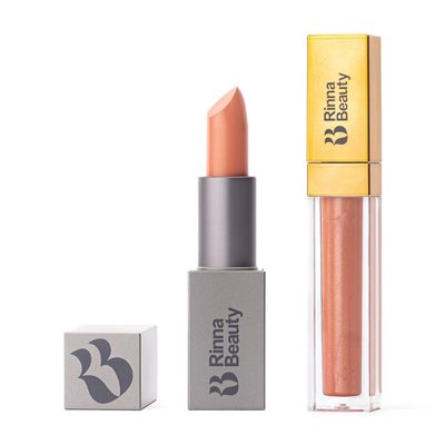 Rinna Beauty Lip Bundle - Mrs. Hamlin Lipstick &amp; No Filter Lip Plumping Gloss - Vegan, Anti-Aging, Hydrating, Moisturizing and Long-Lasting (Variety Pack of 2)