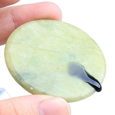 AKOAK 2 Inch Round Eyelash Extension Wide Jade Stone Glue Pallet,Fake Eye lash Makeup Tool