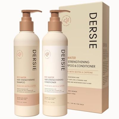 Rice Water Hair Growth Shampoo and Conditioner Rice Water Shampoo for Hair Loss - Hair Growth Shampoo and Conditioner Infused with Biotin and Caffeine for Thinning Hair for Women and Men