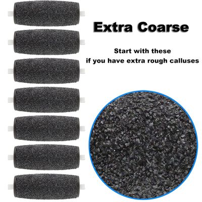 11 Pack Include 7 Extra Coarse &amp; 4 Regular Coarse Replacement Roller Refill Heads Compatible with Amope Pedi Electronic Foot File