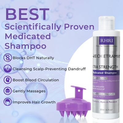 Anti Fungal Shampoo for Men &amp; Women | Anti Dandruff, Medicated, Folliculitis Shampoo for Dry Scalp, Psoriasis, Ringworm | for Itchy, Flaky &amp; Irritated Scalp | No Paraben &amp; Sulphate | wDandruff Brush