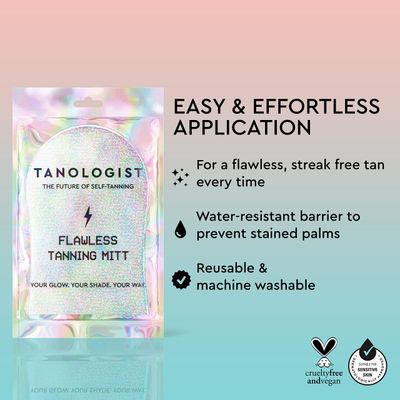 Tanologist Flawless Tanning Mitt - Reusable and Washable Self Tanner Applicator for Smooth and Streak Free Self Tan, 1 Count