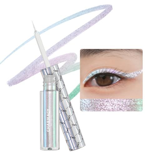 CHARMACY Chameleon Liquid Eyeliner, Liquid Glitter Eyeliner, Highly Pigmented, Metallic MultiColor Shifting waterproof Eyeliner, Ultra-Fine Tip, Longwearing, Smudge-proof (#303)