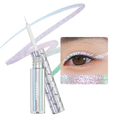 CHARMACY Chameleon Liquid Eyeliner, Liquid Glitter Eyeliner, Highly Pigmented, Metallic MultiColor Shifting waterproof Eyeliner, Ultra-Fine Tip, Longwearing, Smudge-proof (#303)