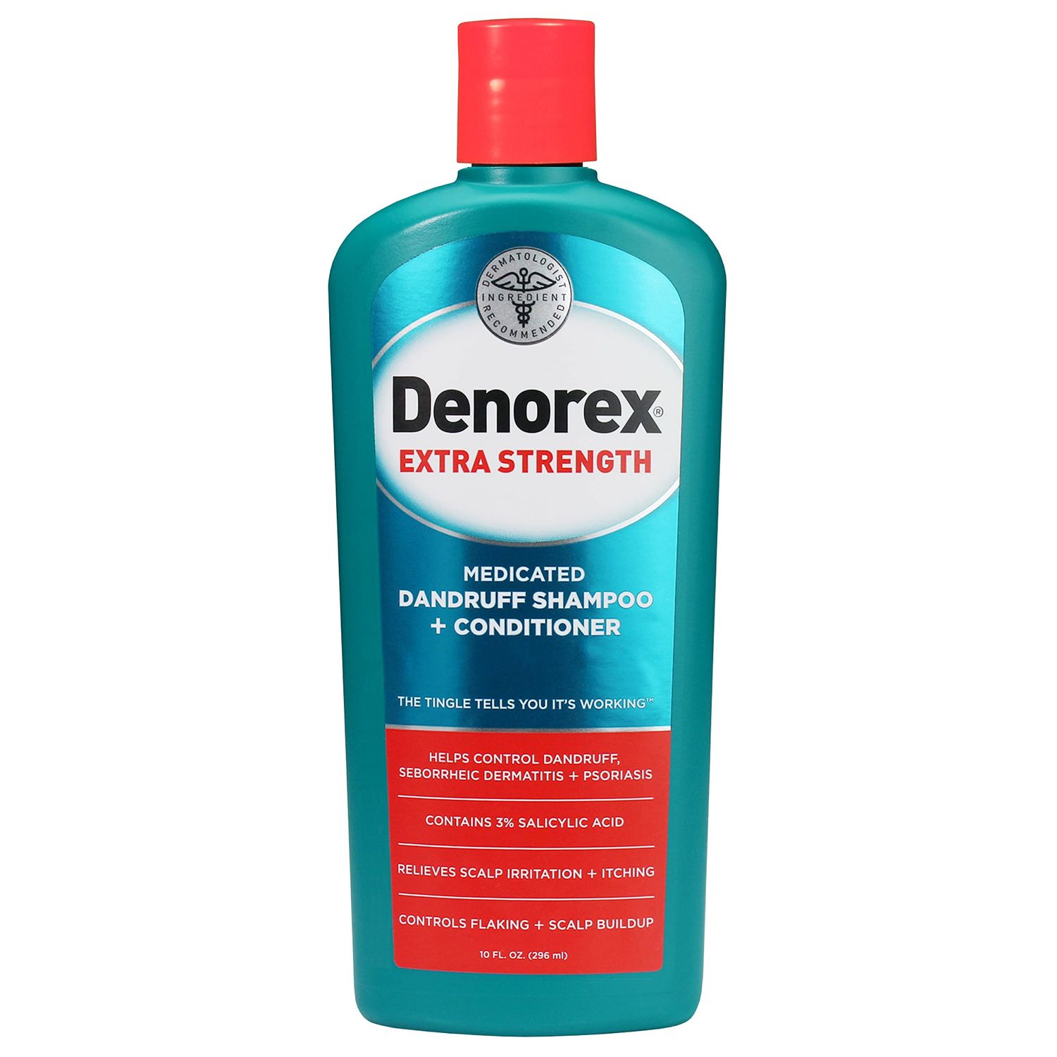 Denorex Extra Strength Anti Dandruff Shampoo &amp; Conditioner Treatment, 3% Salicylic Acid Helps Relieve Moderate Symptoms of Dandruff, Seborrheic Dermatitis &amp; Psoriasis, 10oz