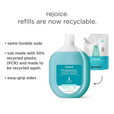 Method Foaming Hand Soap, Refill, Waterfall, 28 Ounce, 1 pack