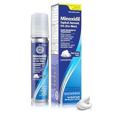 Taro Minoxidil Topical Aerosol Foam, 5%, Hair Regrowth Treatment for Men, 2.11 oz