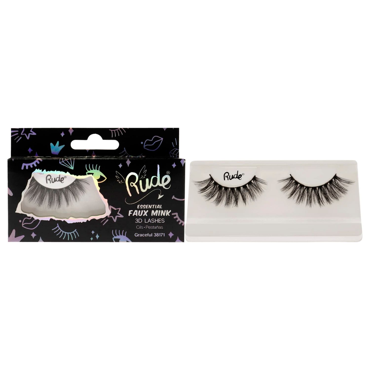 Rude Cosmetics Essential Faux Mink 3D Lashes - Graceful Pair Women 1 Pc