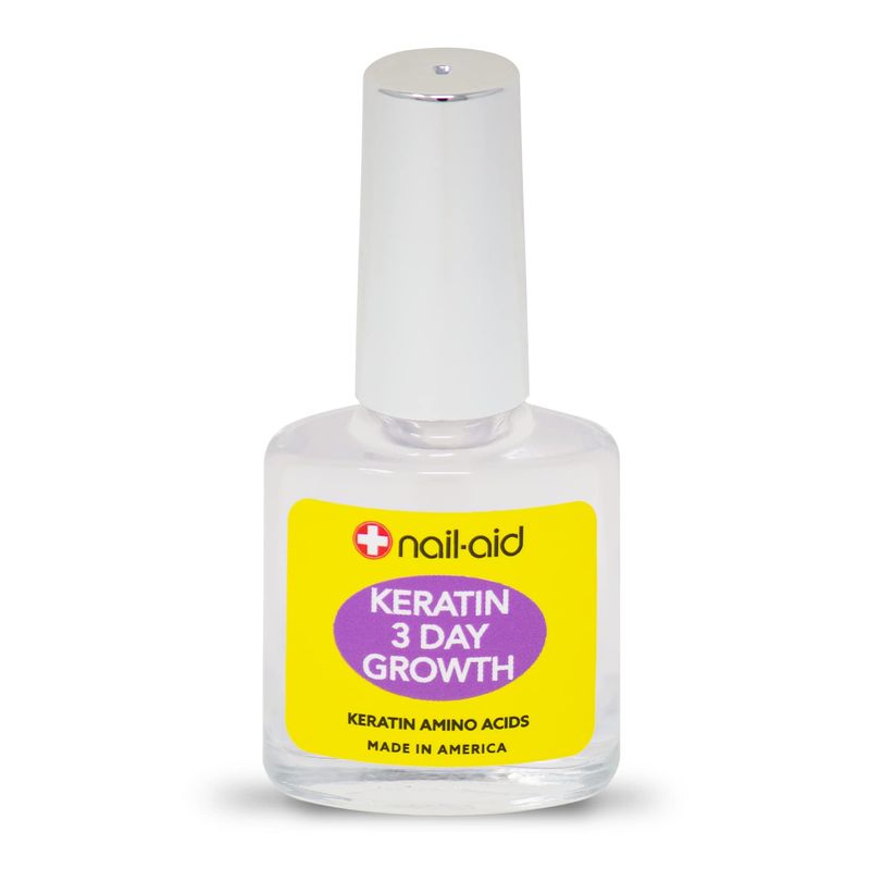 Nail-Aid Keratin 3 Day Growth Nail Treatment &amp; Strengthener, Clear, 0.55 Fl Oz
