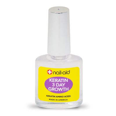 Nail-Aid Keratin 3 Day Growth Nail Treatment &amp; Strengthener, Clear, 0.55 Fl Oz