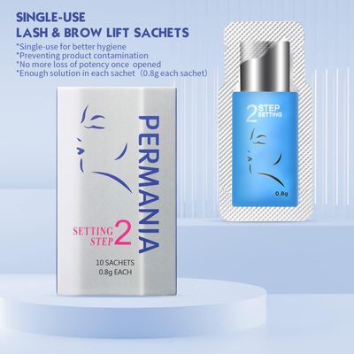PERMANIA Lash Lift Kit,Separate Steps Products for Salon or at Home, Steps 10 Sachets of 0.8 g0.03 oz Each Prep (STEP#2)