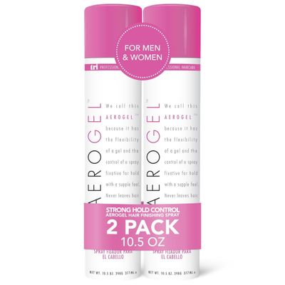 TRI Design Aerogel Hairspray - Non-Toxic Hair Finishing Spray for Styling, Volumizing and Holding Curly Hair with Flexible Hold - For Women and Men - Pack of 2 (10.5 Oz)