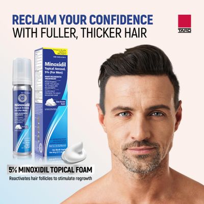Taro Minoxidil Topical Aerosol Foam, 5%, Hair Regrowth Treatment for Men, 2.11 oz