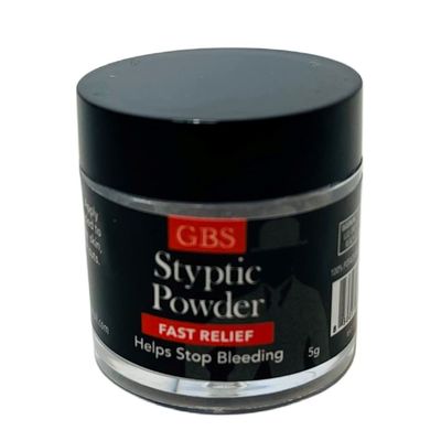 G.B.S Styptic Powder 5G Twist Off Cap and Protective Seal, Pack of 12