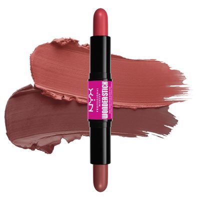 NYX PROFESSIONAL MAKEUP Wonder Stick Blush with Hydrating Hyaluronic Acid, Dual-Ended Cream Blush Stick - Coral &amp; Deep Peach