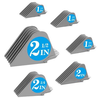 Clipper Guards for Wahl 10 12 14 16 18 20 Hair Clipper Guards 6pcs Extra Long Clipper Guard Attachments 2.5 Inch Clipper Guides Multiple Sizes Universal 2.5&quot;, 2.25&quot;, 2&quot;, 1.75&quot;, 1.5&quot;, 1.25&quot; (Gray)