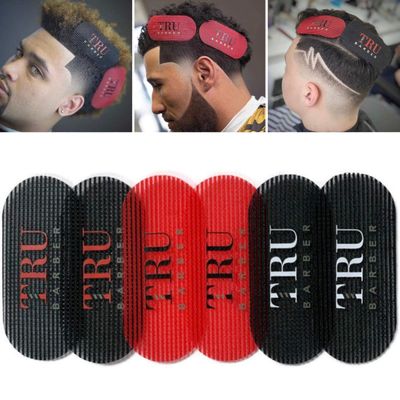 TRU BARBER HAIR GRIPPERS 3 COLORS BUNDLE PACK 6 PCS for Men and Women - Salon and Barber, Hair Clips for Styling, Hair holder Grips (BlackRedBlack)