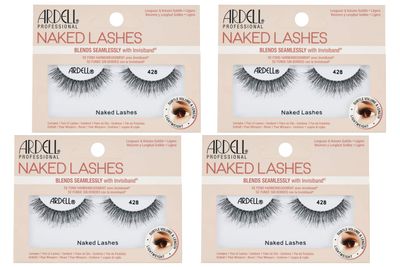 Ardell Strip Lashes Naked Lashes 428 with Invisiband - Natural False Eyelashes for Everyday Wear, Soft and Comfortable Eye Lashes, 4 Pairs