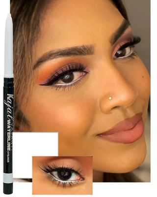 VASANTI Kajal Waterline Eyeliner Pencil - Long-lasting, Waterproof, Smudge-proof, Safe for Sensitive Eyes, Waterline Eye Liner - Opthalmologist Approved and Tested (White Clarifier)