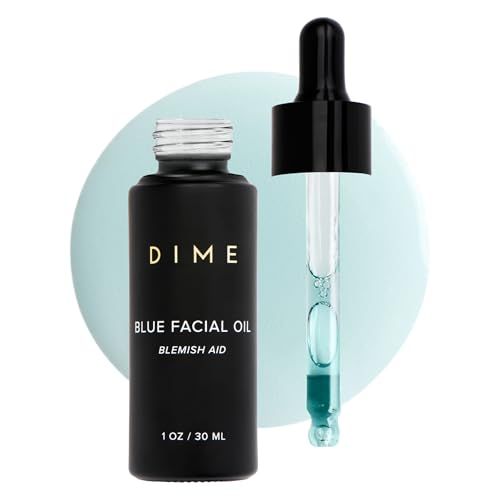 DIME Beauty Blue Facial Oil, Blemish Spot Treatment with Blue Tansy Oil, Black Cumin Seed Oil, Rosehip Oil, and Grapeseed Oil, 1 oz  30 mL