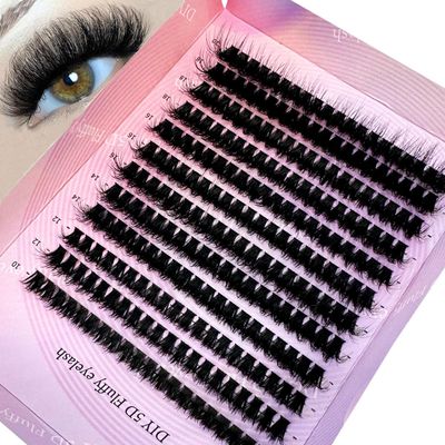 HBZGTLAD 280 Bundles 50D60D80D100D110D150D Mink Eyelashes 0.05mm0.07mm Thin Eyelash extension 3D Russia Volume Individual Eyelash Cluster Makeup (100D CC Curl-0.07mm10mm-20mmMIX)