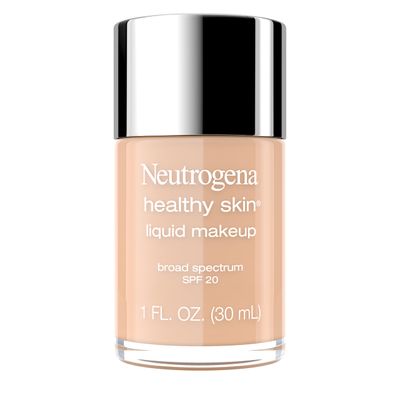 Neutrogena Healthy Skin Liquid Makeup Foundation, Broad Spectrum SPF 20 Sunscreen, Lightweight &amp; Flawless Coverage Foundation with Antioxidant Vitamin E &amp; Feverfew, 105 Caramel, 1 fl. oz