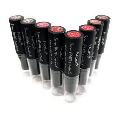 8 Colors Nabi Semi Matte Lipstick, Smooth Application and Wont Dry Out Lips (BROWN, REAL RED, PINK, ROSE, PEACH, WINE, CABARET, DARK RED)