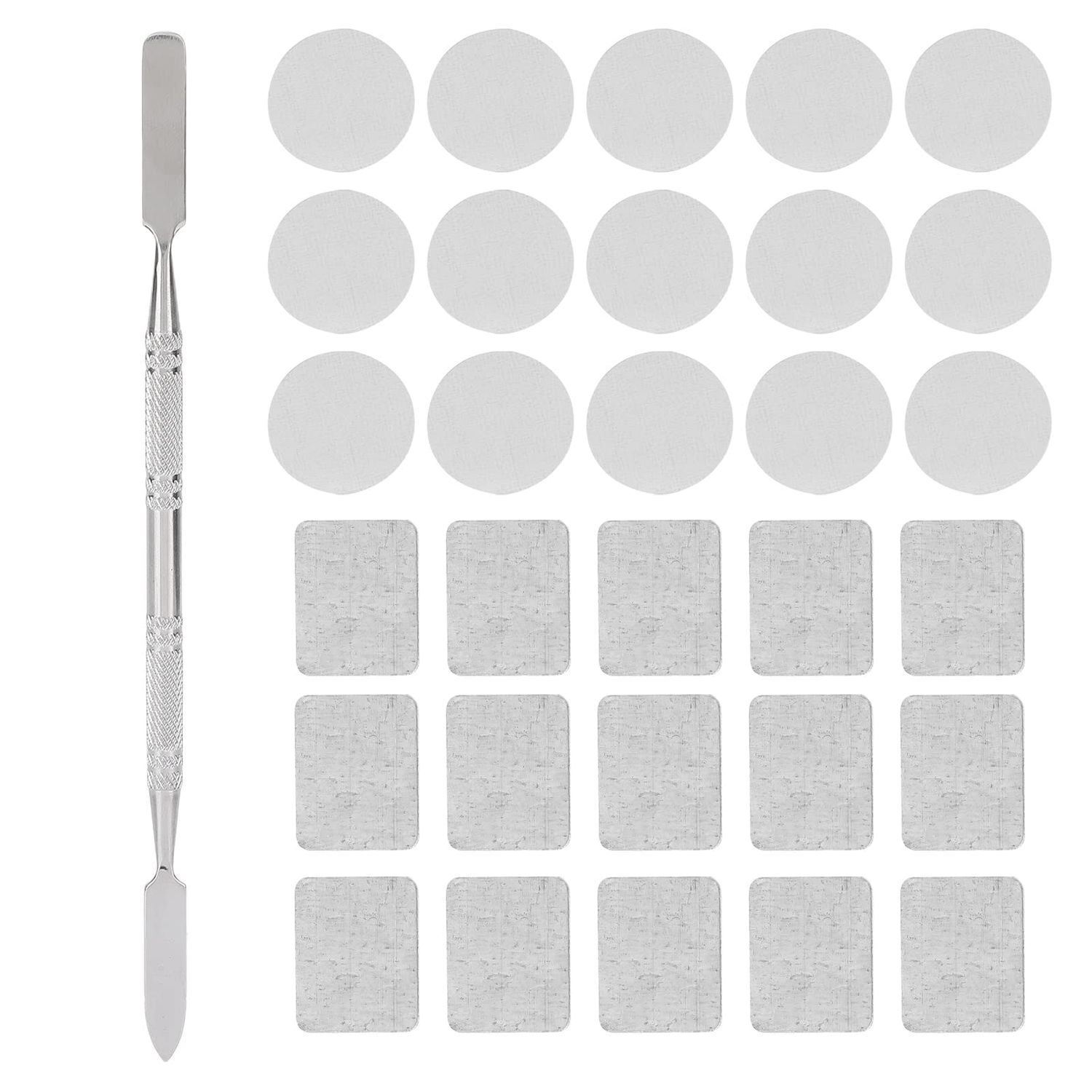 31pcs Metal Stickers for Eyeshadow Palette Set, Empty Eyeshadow Makeup Palette, Metal Stickers Colorful Empty Palette Sticker for Eyeshadow Palette Set (15Pcs Round  15Pcs)