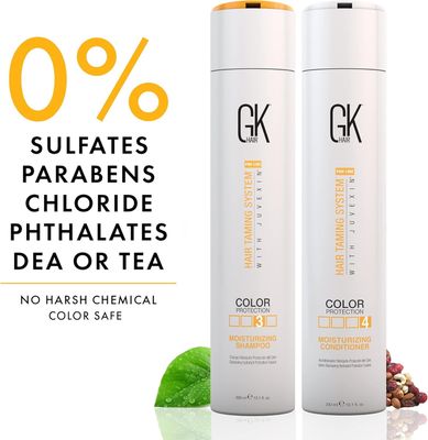GK HAIR Global Keratin Moisturizing Shampoo and Conditioner Sets (10.1 Fl Oz300ml) for Color Treated Hair - Daily Use Cleansing Dry to Normal Sulfate Paraben-Free - All Hair Types for Men and Women