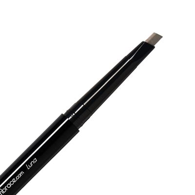 Eye Embrace Luna Light Brown-Gray Eyebrow Pencil - Waterproof, Double-Ended Automatic Angled Tip &amp; Spoolie Brush, Cruelty-Free