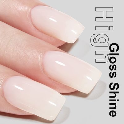 AILLSA Milky White Gel Nail Polish Nude Gel Polish Natural Color Translucent Jelly Gel Polish Soak Off U V Clear Coat Gel Neutral Nails for Winter Nail Art French Manicure at Home 0.51 Fl Oz GB07