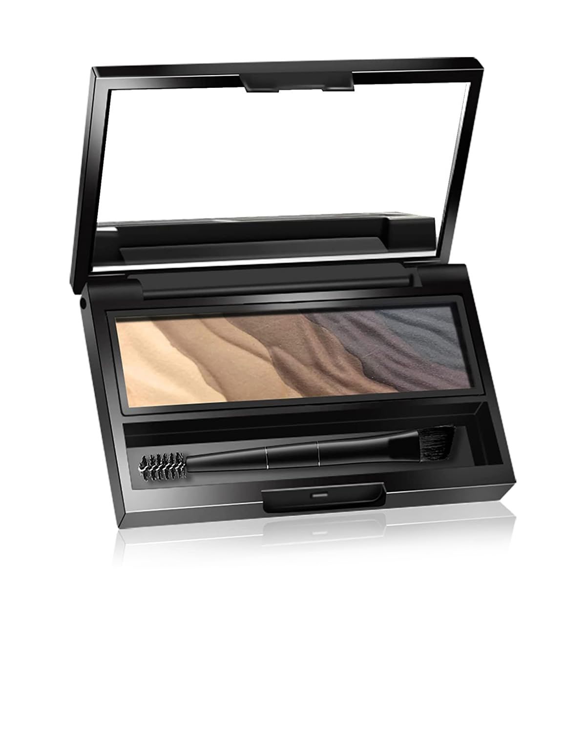 AMIIR 5 Colors Brow Powder Compact Eye Brow Tinted Dye Sculpt Light to Dark Coloring wDouble-Ended Brush Cute Little Makeup Palette Kit