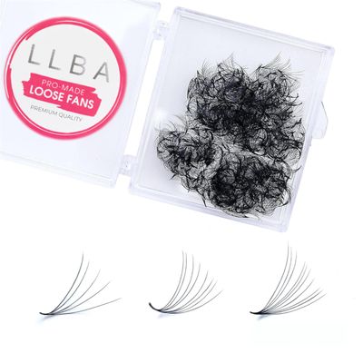 LLBA Promade Fans | Handmade Volume Eyelashes | Multi Selections From 3D To 16D | C CC D DD L M Curl | Thickness 0.03  0.1 mm | 8 - 20mm Length | Long Lasting | Easy Application (10D-0.03 D 12 mm)