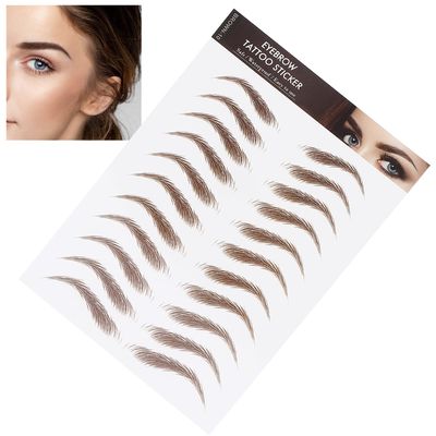and Lifelike Eyebrow Sticker, Professional Waterproof Eyebrow Sticker, Women Eyebrow Transfer Sticker for One-time Use(BROWN-10)